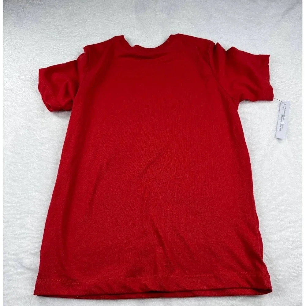 Nike T-Shirt‎ boys Medium Red Swoosh Logo Athletic Short Sleeve - NWT